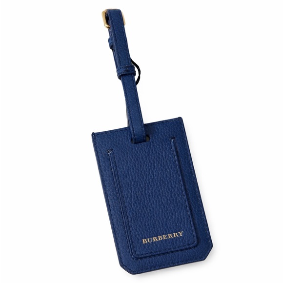 Burberry Bright Navy Leather Luggage Bag Travel Suitcase Tag Keychain - Picture 2 of 9